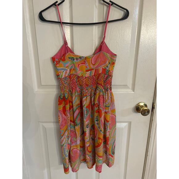 Moda International Colorful Spaghetti Strap Sundress 100% Silk Size 0 - Picture 4 of 4